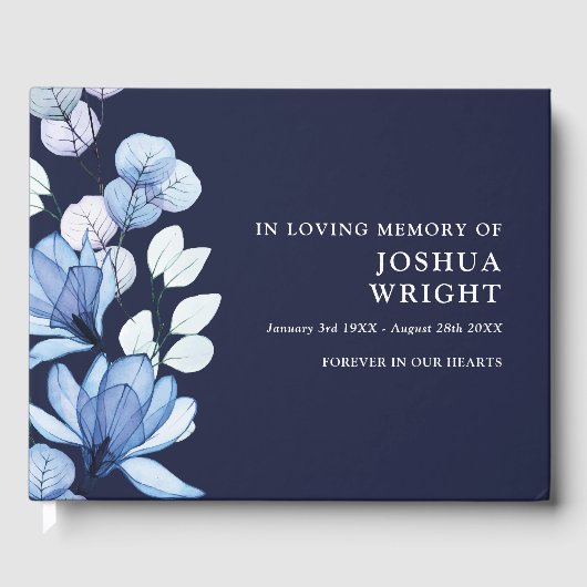 Blauw Bloemend Herdenkingsdienst Gastenboek (Voorkant)