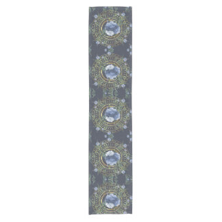 Blauw Bloemend Modern Vintage Korte Tafelloper