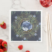 Blauw Bloemend Modern Vintage Servet (Insitu)