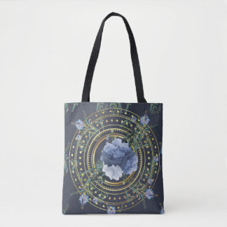 Blauw Bloemend Modern Vintage Tote Bag