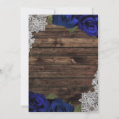 Blauw Bloemend Tapijt Bruiloft Kaart (Achterkant)