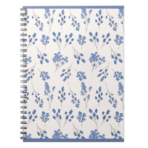 Blauw Bloemendagboek – Elegant Botanisch Notitiebo Notitieboek