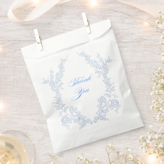 Blauw bloemendankjewel bedankzakje (Geknipt)