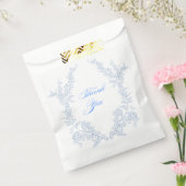 Blauw bloemendankjewel bedankzakje (Gezegeld)