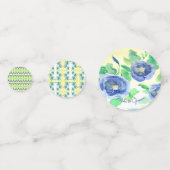 Blauw Bloemende Tafel Confetti (Voorkanten)