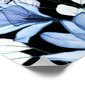 Blauw bloemendefuneralie Viering Van Het Leven Fot Poster (Hoek)