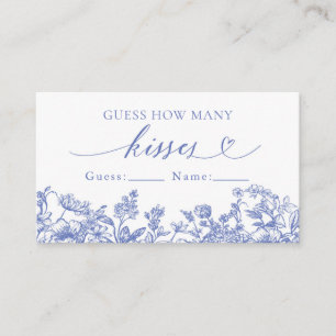 Blauw bloemendesign Raad hoeveel kussen spel Visitekaartje