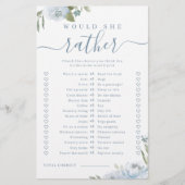 Blauw bloemendesign 'zou ze liever' bruidsshowersp (Voorkant)