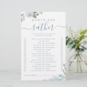 Blauw bloemendesign 'zou ze liever' bruidsshowersp (Staand voorkant)
