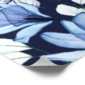 Blauw Bloemendienstfeest Van Leven Foto Bord Poster (Hoek)