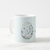 Blauw Bloemenei Koffiemok (Voorkant links)