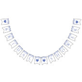 Blauw bloemengarland voor bruidsdouche vlaggetjes (Alle)