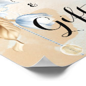  Blauw bloemengeschenk & Kaart Poster (Hoek)