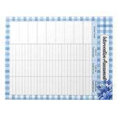 Blauw Bloemengingham _ Interventie Beoordeling  Notitieblok (Voorkant)