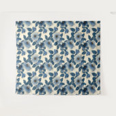 Blauw Bloemengoud Glitter Japans Ukiyo-e Wandkleed (Voorkant (horizontaal))