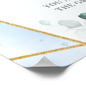 Blauw bloemengroen goud Kies een stoel aan weerszi Poster (Hoek)