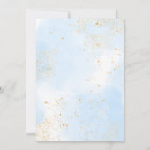 Blauw Bloemengroen Klein Pompoen Baby Shower Kaart (Achterkant)