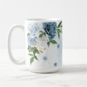 blauw bloemengroen koffiemok (Links)