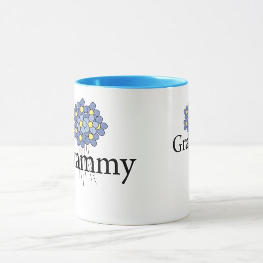 blauw bloemenjasje mok (Midden)