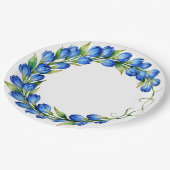 Blauw bloemenkrans bord (Gekanteld)