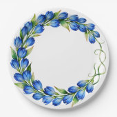 Blauw bloemenkrans bord (Voorkant)