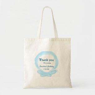 Blauw bloemenkrans waterverf bedankt voor het kome tote bag