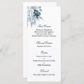 Blauw bloemenmenu baby shower Sjabloon Menu (Voorkant / Achterkant)
