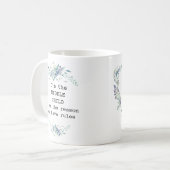  blauw bloemenmiddelste kind gepersonaliseerd koffiemok (Voorkant links)