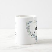  blauw bloemenmiddelste kind gepersonaliseerd koffiemok (Center)