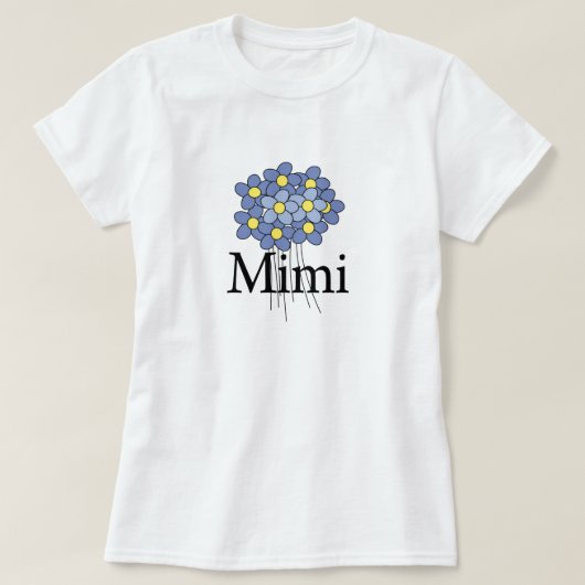  blauw bloemenmimi T-shirt (Design voorkant)