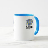 blauw bloemenmimi T-shirt Mok (Voorkant rechts)