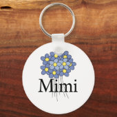 blauw bloemenmimi T-shirt Sleutelhanger (Voorkant)
