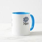 blauw bloemennani T-shirt Mok (Voorkant rechts)
