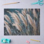 Blauw bloemenpampagras tissuepapier (Craft)