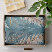 Blauw bloemenpampagras tissuepapier (Geschenk)