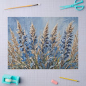 Blauw bloemenpampagras tissuepapier (Craft)