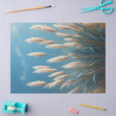 Blauw bloemenpampagras tissuepapier (Craft)