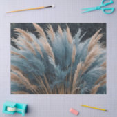 Blauw bloemenpampagras tissuepapier (Craft)