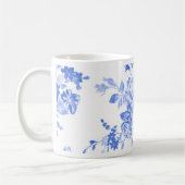  blauw bloemenpatroon koffiemok (Links)