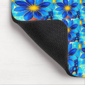  blauw bloemenpatroon muismat (Hoek)