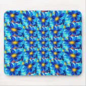  blauw bloemenpatroon muismat (Voorkant)