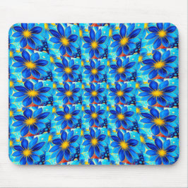  blauw bloemenpatroon muismat