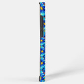  blauw bloemenpatroon samsung galaxy hoesje (Rechterkant)