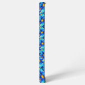  blauw bloemenpatroon samsung galaxy hoesje (Linkerkant)