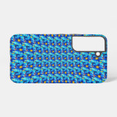 blauw bloemenpatroon samsung galaxy hoesje (Achterkant horizontaal)