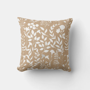 Blauw Bloemenpatroon.ST02. wit L Sinaasappel BG Kussen