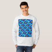  blauw bloemenpatroon t-shirt (Voorkant volledig)