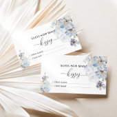 Blauw bloemenraad hoeveel kussen bruids spel informatiekaartje