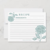 Blauw  Bloemenrecept Kaart (Voorkant)