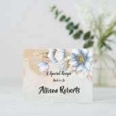  Blauw bloemenrecept Vrijgezellenfeest Briefkaart (Staand voorkant)